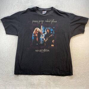 Vintage Hanes‎ Jimmy Page Robert Plant No Quarter Tour T-Shirt XL distressed